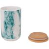 imageBone Dry Ceramic Marble Treat Jar for Pets Dishwasher Safe Dishwasher Safe Bamboo Lid  Push ampamp Twist to Close Canister 4x65 WhiteTeal