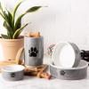 imageBone Dry Ceramic Pet Bowls Microwave ampamp Dishwasher Safe NonSlip Bottom for Secure Feeding with Less Mess Medium Bowl Set 6x2 GrayBlack 2 Count