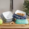 imageBone Dry Hungry ampamp Thirsty Pet Bowl 675 x 675 x 2 Nautical Blue 2 PieceGray
