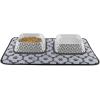imageBone Dry Lattice Collection Pet Bowl ampamp Canister Large Set 75x24quot Nautical Blue 2 PieceGray