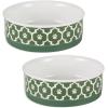 imageBone Dry Lattice Collection Pet Bowl ampamp Canister Large Set 75x24quot Nautical Blue 2 PieceHunter Green