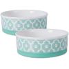 imageBone Dry Lattice Collection Pet Bowl ampamp Canister Single Dish Large 75x24quot Nautical BlueAqua
