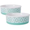 imageBone Dry Lattice Collection Pet Bowl ampamp Canister Single Dish Large 75x24quot Nautical BlueAqua
