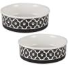 imageBone Dry Lattice Collection Pet Bowl ampamp Canister Single Dish Large 75x24quot Nautical BlueBlack