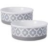 imageBone Dry Lattice Collection Pet Bowl ampamp Canister Single Dish Large 75x24quot Nautical BlueGray