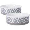 imageBone Dry Lattice Collection Pet Bowl ampamp Canister Single Dish Large 75x24quot Nautical BlueGray