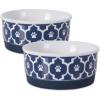 imageBone Dry Lattice Collection Pet Bowl ampamp Canister Single Dish Large 75x24quot Nautical BlueNautical Blue