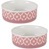 imageBone Dry Lattice Collection Pet Bowl ampamp Canister Single Dish Large 75x24quot Nautical BlueRose