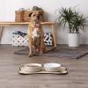 imageBone Dry Lattice Collection Pet Bowl ampamp Canister Single Dish Large 75x24quot Nautical BlueStone