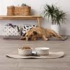 imageBone Dry Lattice Collection Pet Bowl ampamp Canister Single Dish Large 75x24quot Nautical BlueStone