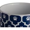 imageBone Dry Lattice Collection Pet Bowl ampamp Canister Treat Canister 4x65quot Nautical BlueNautical Blue