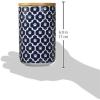 imageBone Dry Lattice Collection Pet Bowl ampamp Canister Treat Canister 4x65quot Nautical BlueNautical Blue
