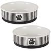 imageBone Dry Paw ampamp Patch Ceramic Pet Collection Large Set 75x24quot Nautical Blue Pack of 2Black