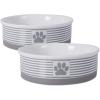 imageBone Dry Paw ampamp Patch Ceramic Pet Collection Large Set 75x24quot Nautical Blue Pack of 2Gray