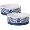 imageBone Dry Paw ampamp Patch Ceramic Pet Collection Large Set 75x24quot Nautical Blue Pack of 2Nautical Blue