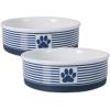 imageBone Dry Paw ampamp Patch Ceramic Pet Collection Large Set 75x24quot Nautical Blue Pack of 2Nautical Blue