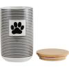 imageBone Dry Paw ampamp Patch Ceramic Pet Collection Treat Canister 4x65 GrayBlack Stripe