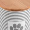 imageBone Dry Paw ampamp Patch Ceramic Pet Collection Treat Canister 4x65 GrayGray Stripe
