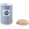 imageBone Dry Paw ampamp Patch Ceramic Pet Collection Treat Canister 4x65 GrayNavy Stripe