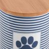 imageBone Dry Paw ampamp Patch Ceramic Pet Collection Treat Canister 4x65 GrayNavy Stripe