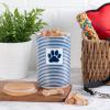 imageBone Dry Paw ampamp Patch Ceramic Pet Collection Treat Canister 4x65 GrayNavy Stripe