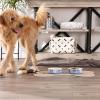 imageBone Dry Pet Bowl Collection Ceramic Set Small Marble 2 Count WhiteBlue