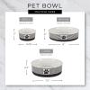 imageBone Dry Pet Bowl Collection Ceramic Set Small Marble 2 Count WhitePink