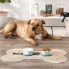 imageBone Dry Pet Bowl Collection Ceramic Set Small Marble 2 Count WhiteTeal