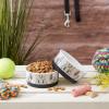 imageBone Dry Pet Bowl Collection Ceramic Set Small Marble 2 Count WhiteWhite