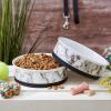 imageBone Dry Pet Bowl Collection Ceramic Set Small Marble 2 Count WhiteWhite