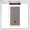 imageBone Dry Pet Grooming Towel Collection Embroidered Absorbent Microfiber Drying Set 15x30 Pink 3 CountGray