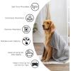 imageBone Dry Pet Grooming Towel Collection Embroidered Absorbent Microfiber Drying Set 15x30 Pink 3 CountGray