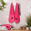 imageBone Dry Pet Grooming Towel Collection Embroidered Absorbent Microfiber Drying Set 15x30 Pink 3 CountRaspberry Sorbet