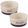 imageBone Dry Ceramic Food ampamp Water Bowls for Pets NonSlip for Secure Less Messy Feeding Microwave ampamp Dishwasher Safe Single Dish Large 75x24quot Red White ampamp BlueEatDrink