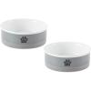 imageBone Dry Ceramic Pet Bowls Microwave ampamp Dishwasher Safe NonSlip Bottom for Secure Feeding with Less Mess Medium Bowl Set 6x2 GrayBlack 2 Count