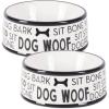 imageBone Dry Dog Bone Ceramic Pet Bowl ampamp Canister Canister 55x55x825 BlackWhiteBlack