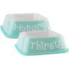 imageBone Dry Hungry ampamp Thirsty Pet Bowl 675 x 675 x 2quot Aqua 2 Piece