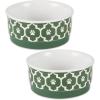 imageBone Dry Lattice Collection Pet Bowl ampamp Canister Large Set 75x24quot Nautical Blue 2 PieceHunter Green