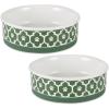 imageBone Dry Lattice Collection Pet Bowl ampamp Canister Single Dish Large 75x24quot Nautical BlueHunter Green