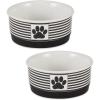 imageBone Dry Paw ampamp Patch Ceramic Pet Collection Large Set 75x24quot Nautical Blue Pack of 2Black