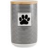 imageBone Dry Paw ampamp Patch Ceramic Pet Collection Treat Canister 4x65 GrayBlack Stripe