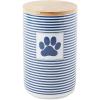 imageBone Dry Paw ampamp Patch Ceramic Pet Collection Treat Canister 4x65 GrayNavy Stripe