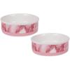 imageBone Dry Pet Bowl Collection Ceramic Set Small Marble 2 Count WhitePink