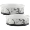 imageBone Dry Pet Bowl Collection Ceramic Set Small Marble 2 Count WhiteWhite