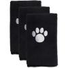 imageBone Dry Pet Grooming Towel Collection Embroidered Absorbent Microfiber Drying Set 15x30 Pink 3 CountBlack
