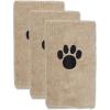 imageBone Dry Pet Grooming Towel Collection Embroidered Absorbent Microfiber Drying Set 15x30 Pink 3 CountTaupe