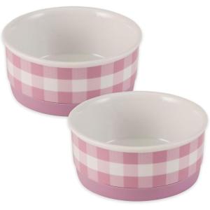 imageBone Dry Ceramic Food ampamp Water Bowls for Pets NonSlip for Secure Less Messy Feeding Microwave ampamp Dishwasher Safe Single Dish Large 75x24quot Red White ampamp BluePansy Petite Check