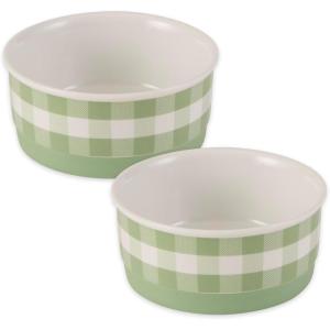 imageBone Dry Ceramic Food ampamp Water Bowls for Pets NonSlip for Secure Less Messy Feeding Microwave ampamp Dishwasher Safe Single Dish Large 75x24quot Red White ampamp BlueDesert Sage Petite Check