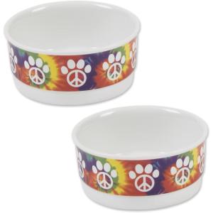imageBone Dry Ceramic Food ampamp Water Bowls for Pets NonSlip for Secure Less Messy Feeding Microwave ampamp Dishwasher Safe Single Dish Large 75x24quot Red White ampamp BluePeace Paw
