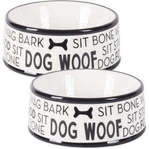 imageBone Dry Dog Bone Ceramic Pet Bowl ampamp Canister Canister 55x55x825 BlackWhiteBlack
